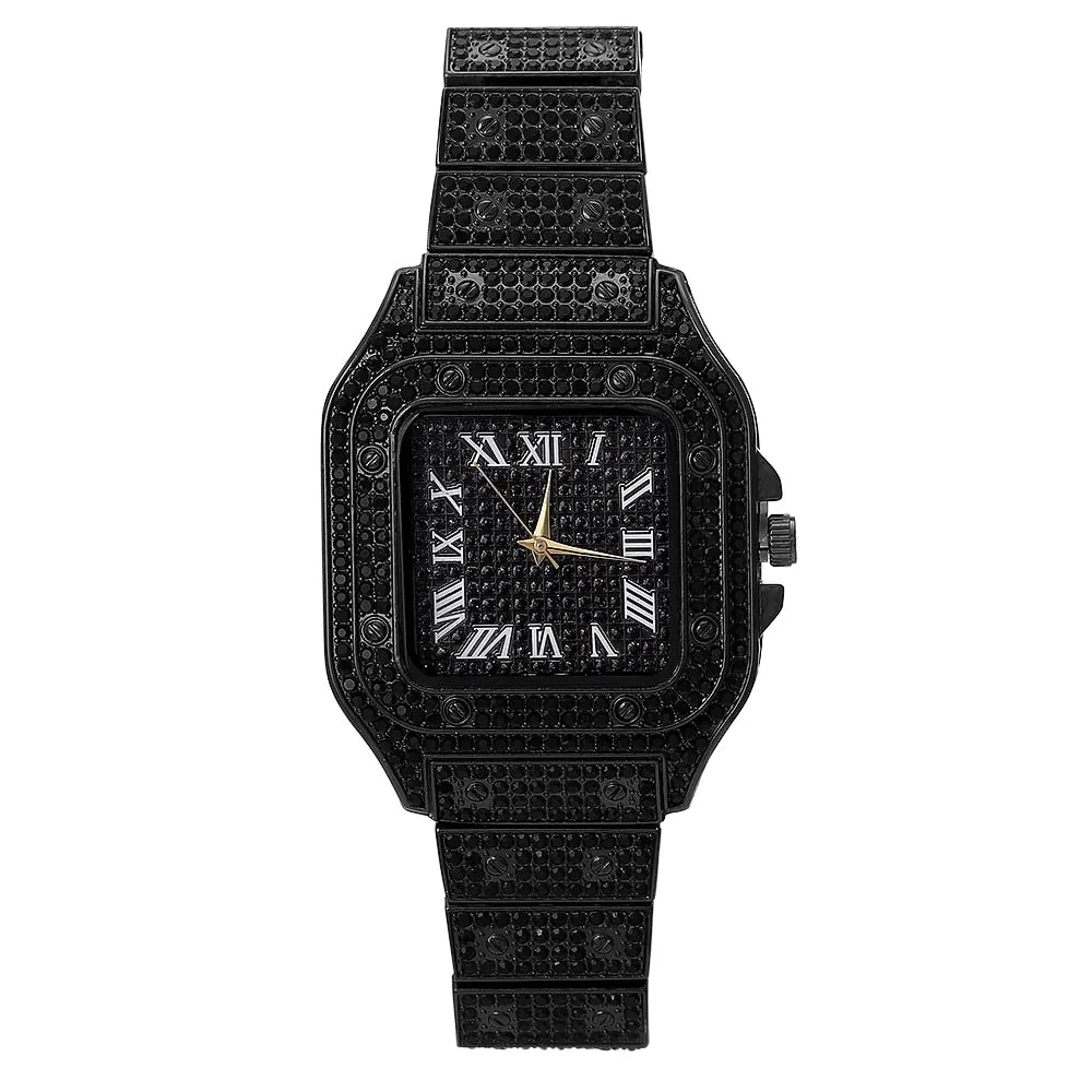 NEW Hip Hop Men Iced Out Watches Luxury Date Quartz Wrist Watches