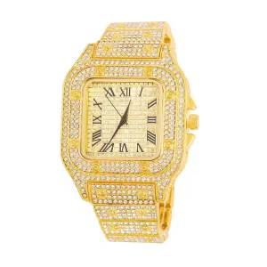 NEW Hip Hop Men Iced Out Watches Luxury Date Quartz Wrist Watches