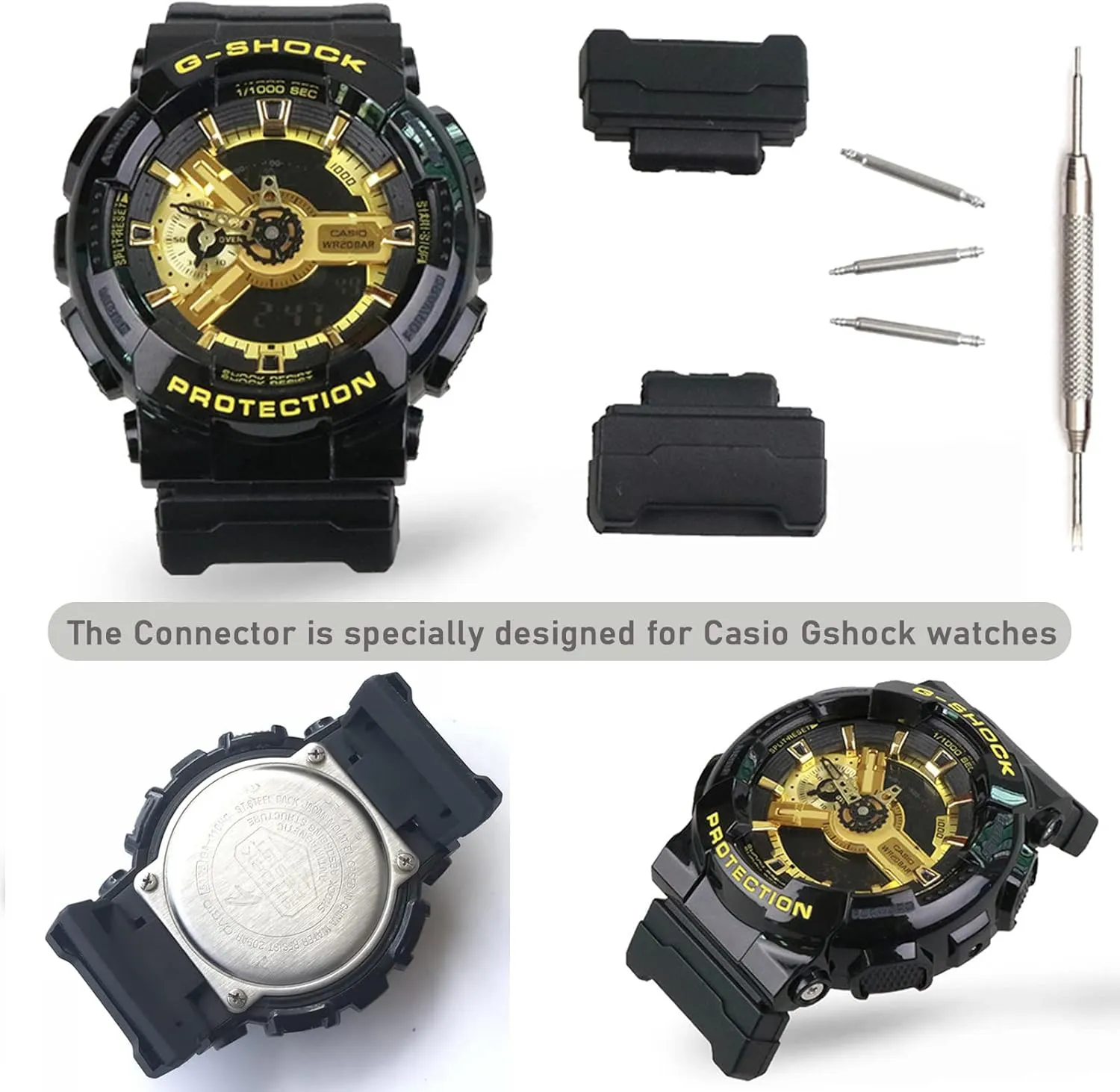 Nylon Strap Replacement for G-Shock Watch Bands Compatible with Casio G-Shock Watch Model GA-100/110/120/300/400/GBX100/GD120/DW-5305/DW-D5500/DW6900/DW9052/GWM-5610/GW-B5600/GM-5600