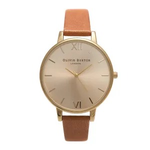 Olivia Burton Big Dial Tan and Gold Watch OB13BD09