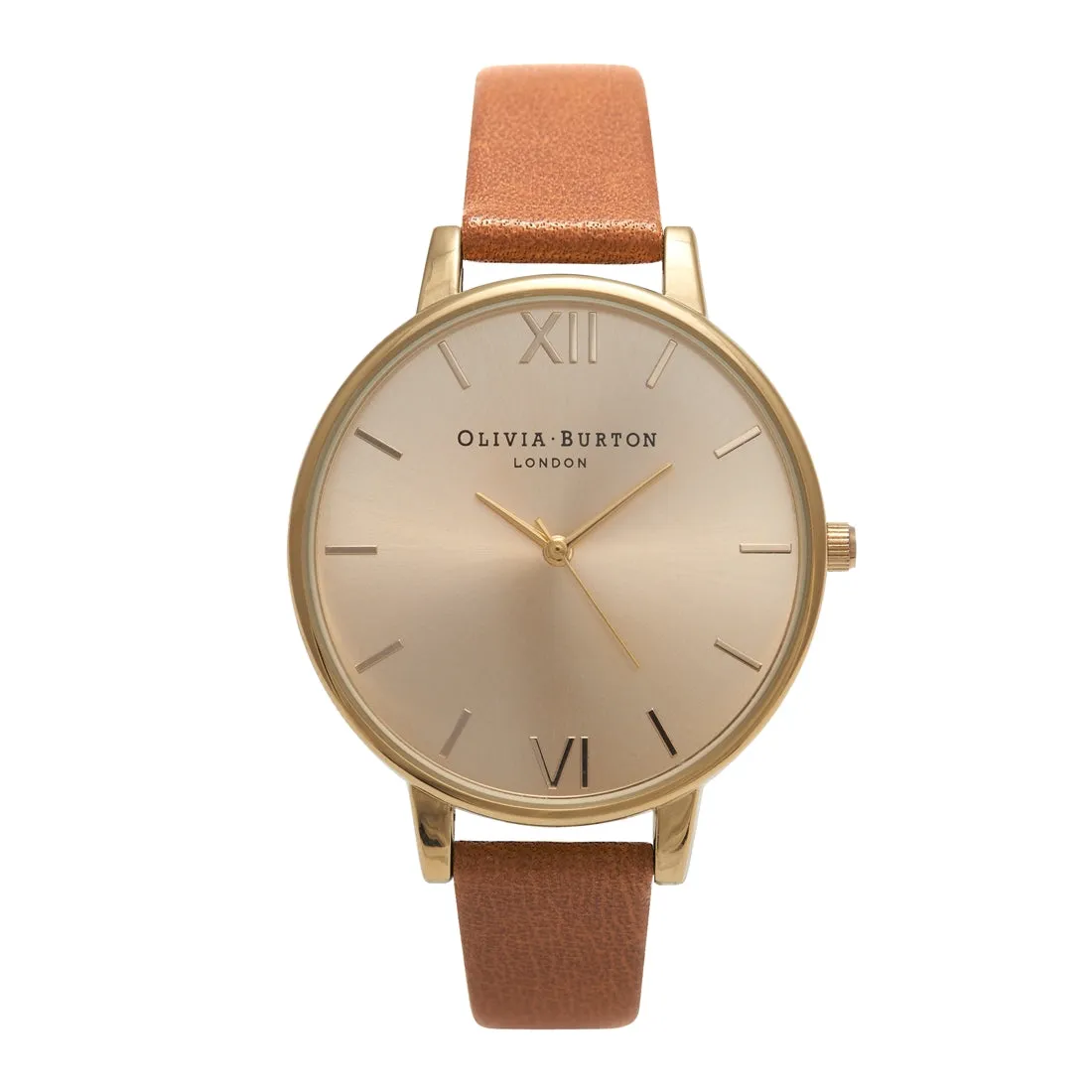 Olivia Burton Big Dial Tan and Gold Watch OB13BD09