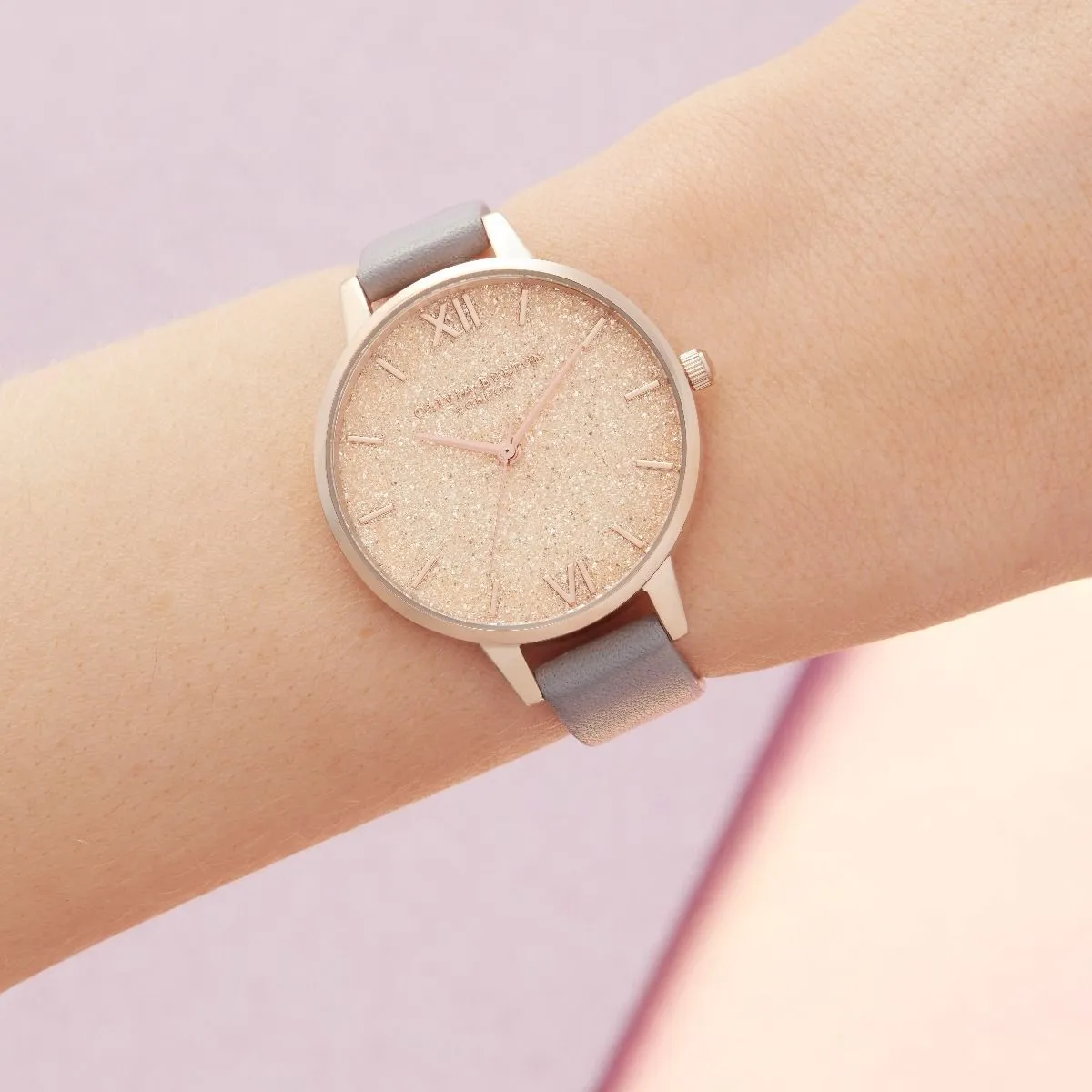 Olivia Burton Rose Gold Plated Gold Glitter Watch