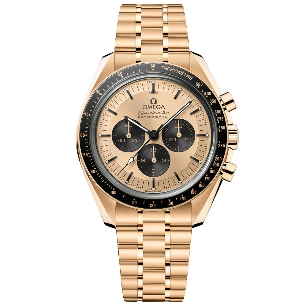 OMEGA Speedmaster Moonwatch Professional Chronograph 42mm Yellow Dial 18ct Yellow Gold Manual Wound Gents Watch 31060425099002