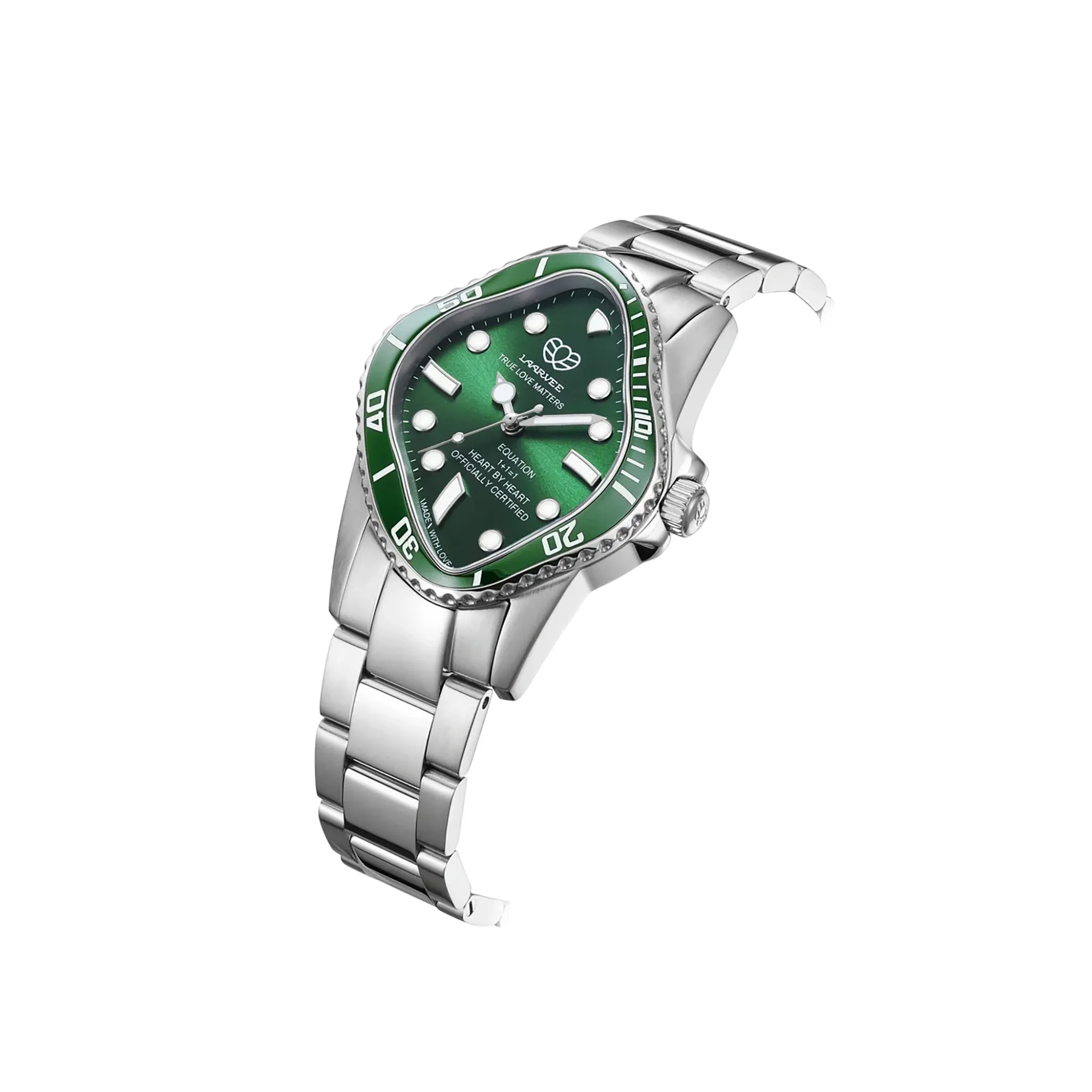 PEA101 / SILVER PRECISION STEEL&GREEN CERAMIC BEZEL&GREEN DIAL