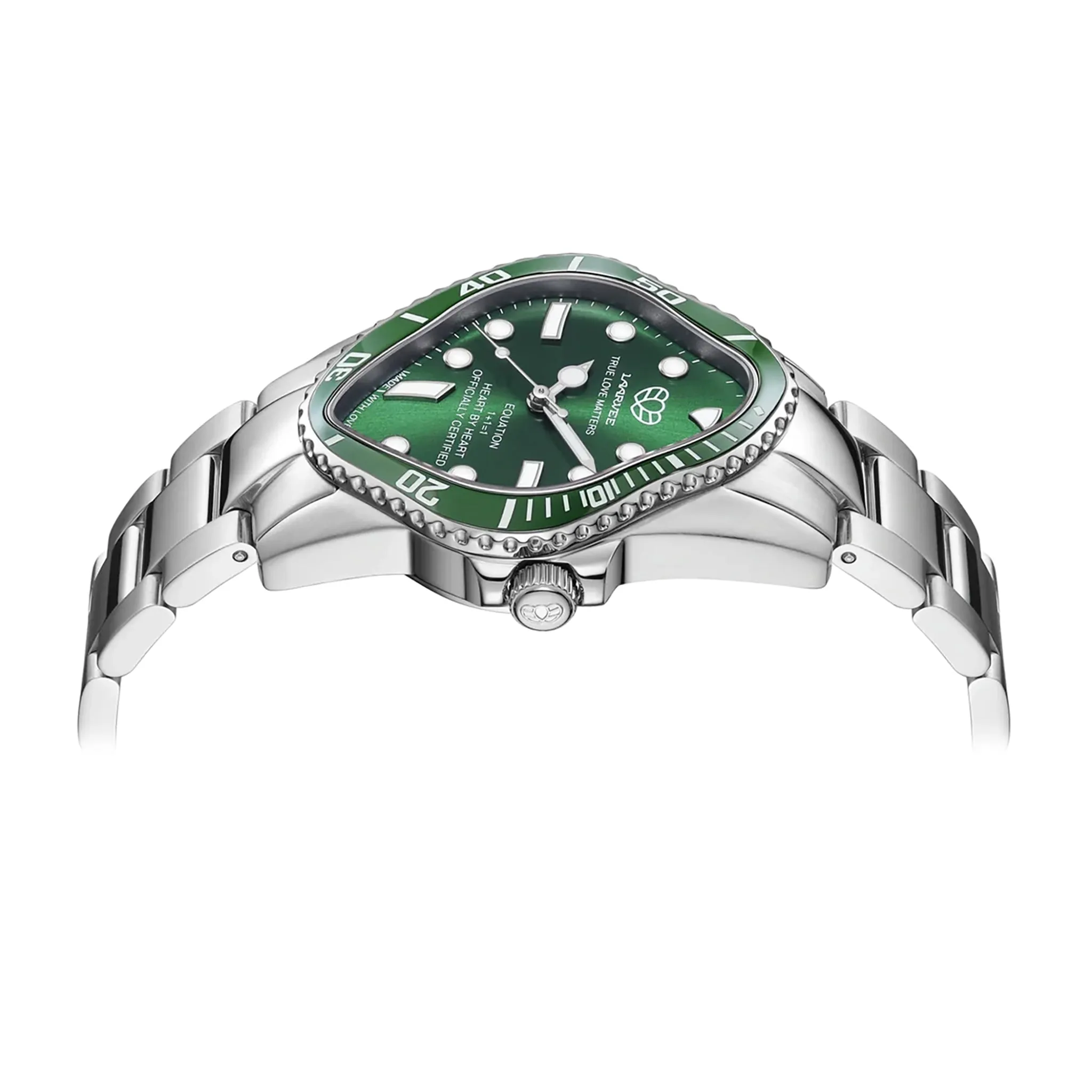 PEA101 / SILVER PRECISION STEEL&GREEN CERAMIC BEZEL&GREEN DIAL