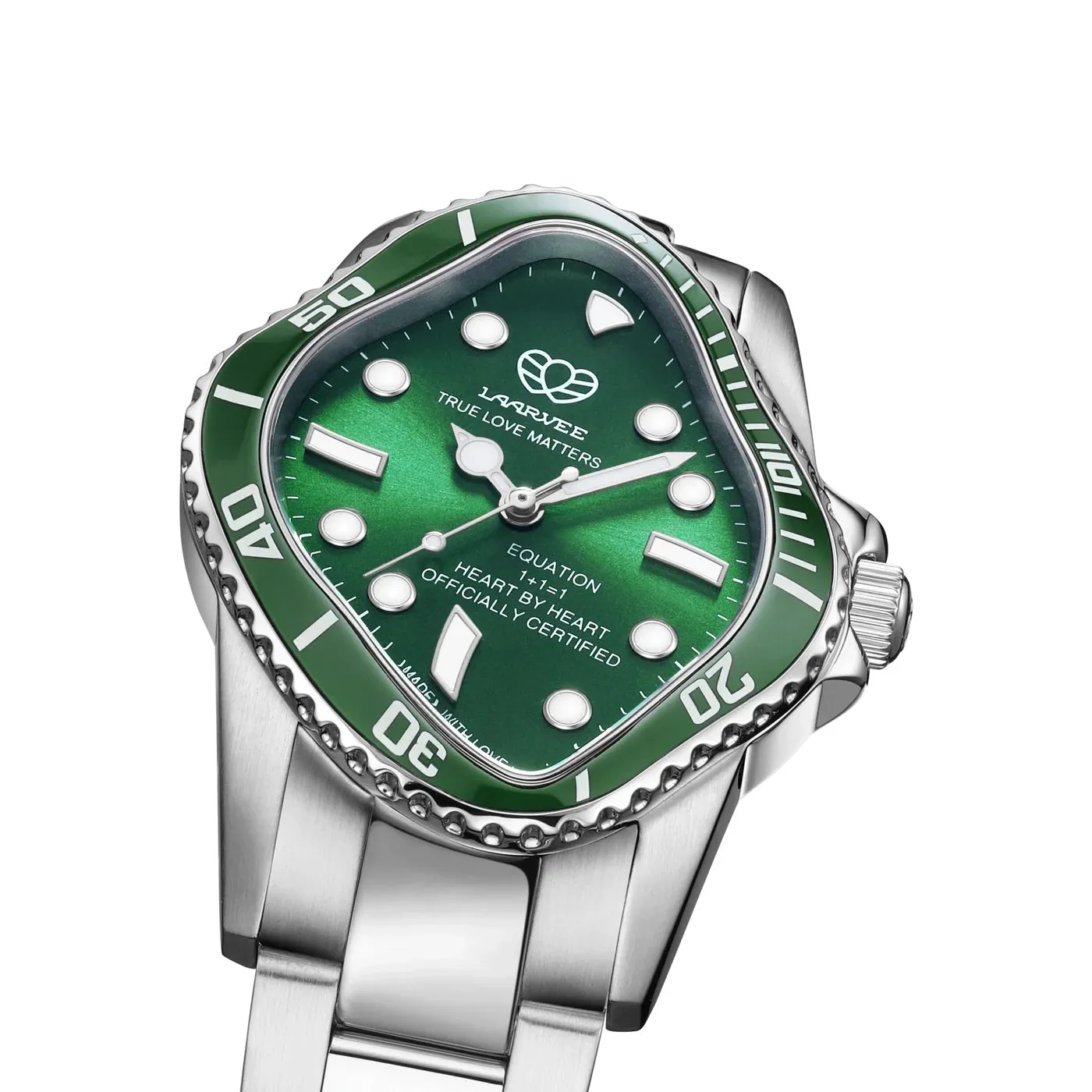 PEA101 / SILVER PRECISION STEEL&GREEN CERAMIC BEZEL&GREEN DIAL