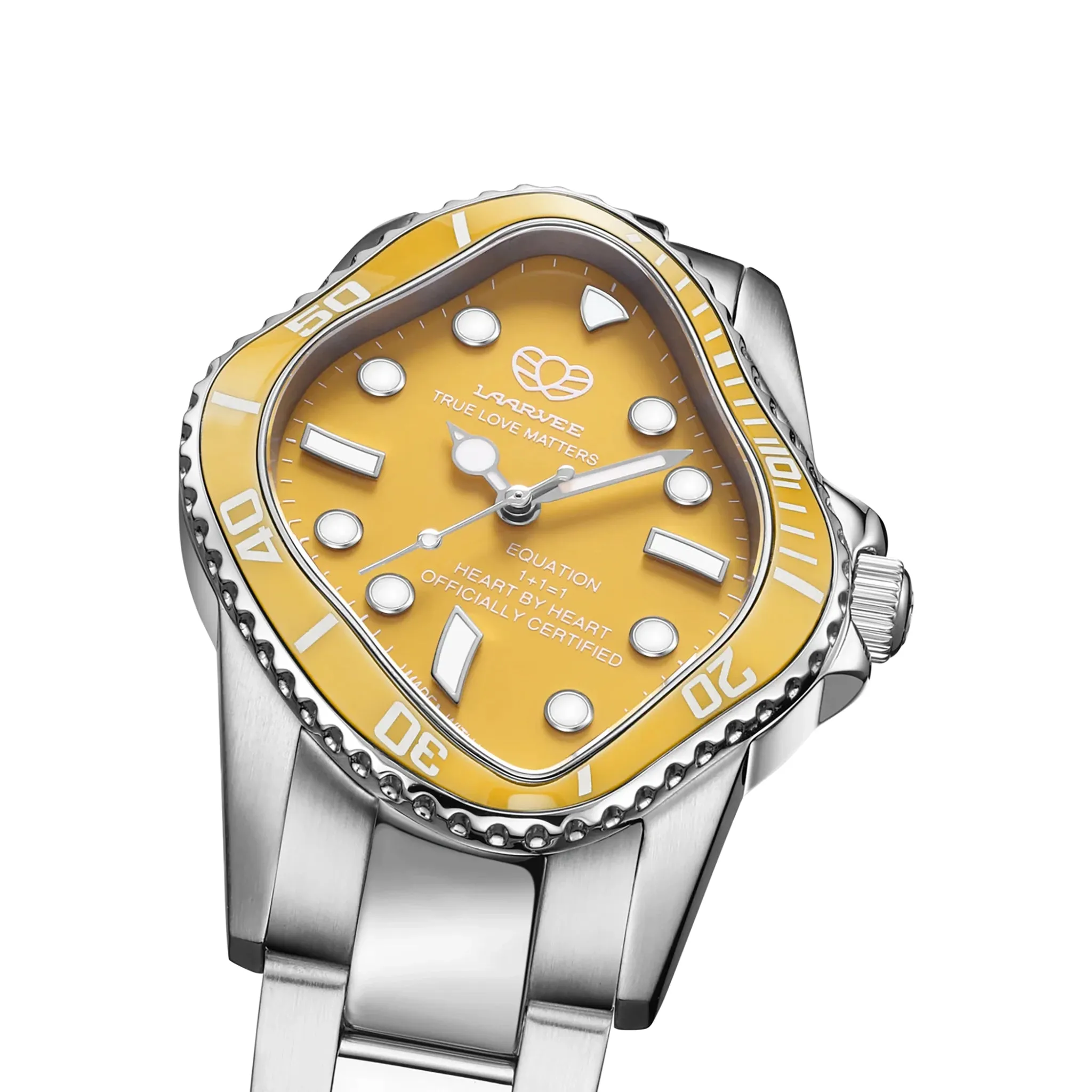 PEA101 / SILVER PRECISION STEEL&YELLOW CERAMIC BEZEL&YELLOW DIAL