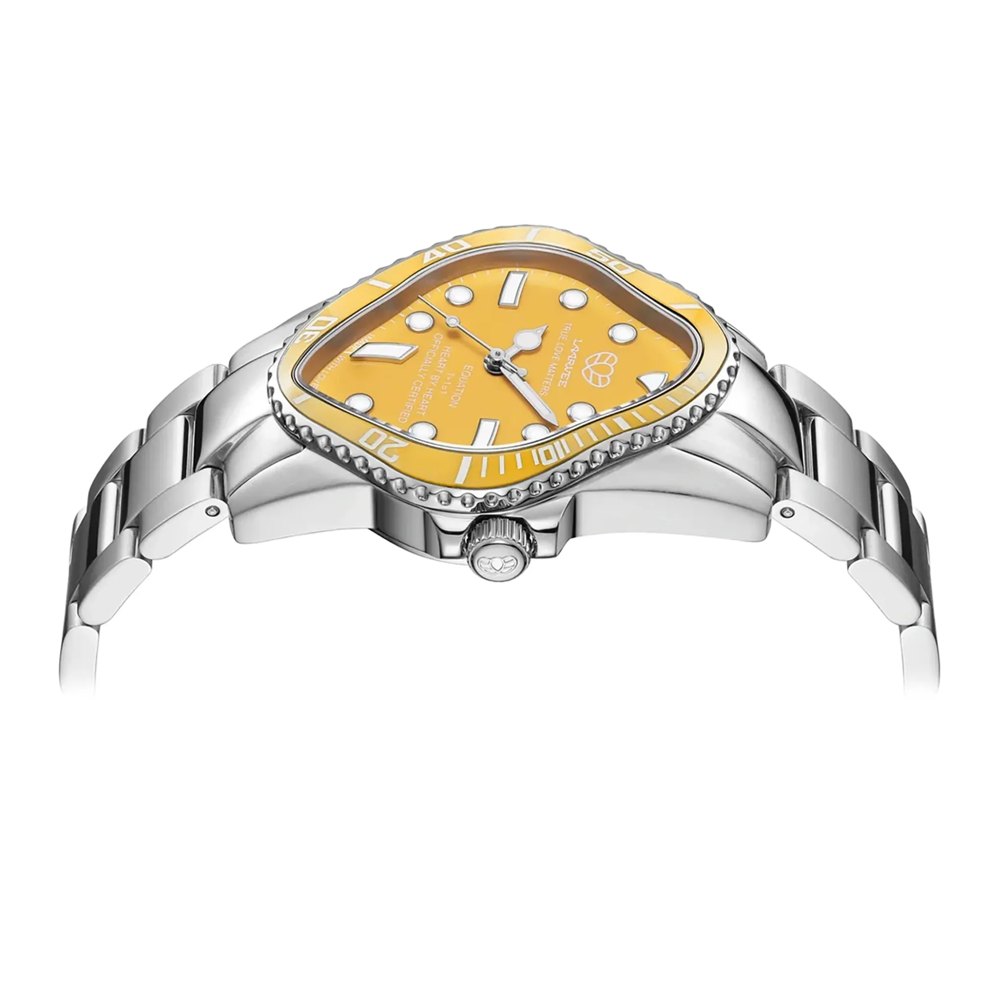 PEA101 / SILVER PRECISION STEEL&YELLOW CERAMIC BEZEL&YELLOW DIAL