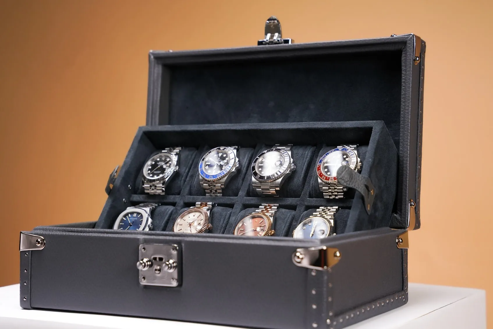 Petra Watch Case - Togo Dark Grey