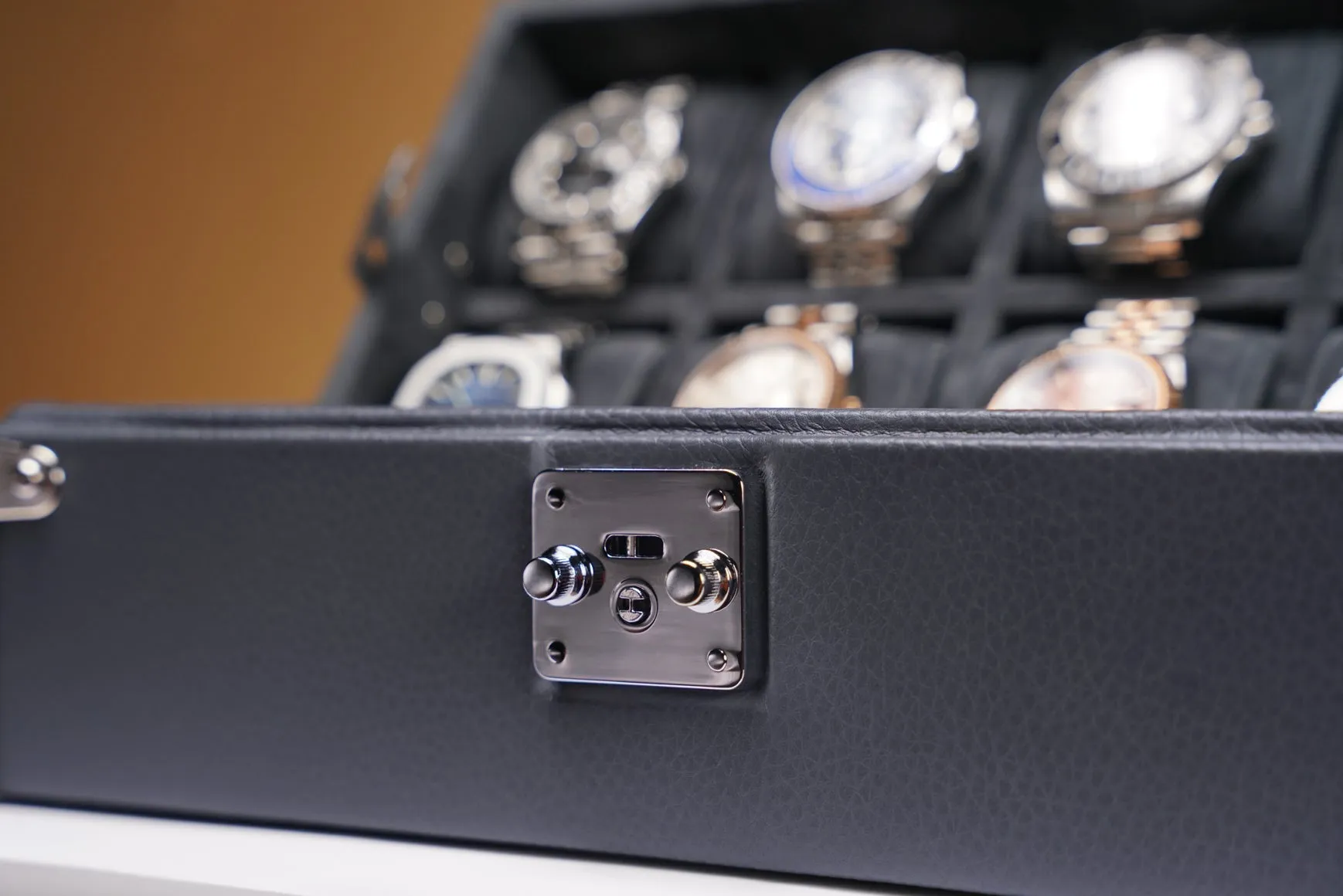 Petra Watch Case - Togo Dark Grey