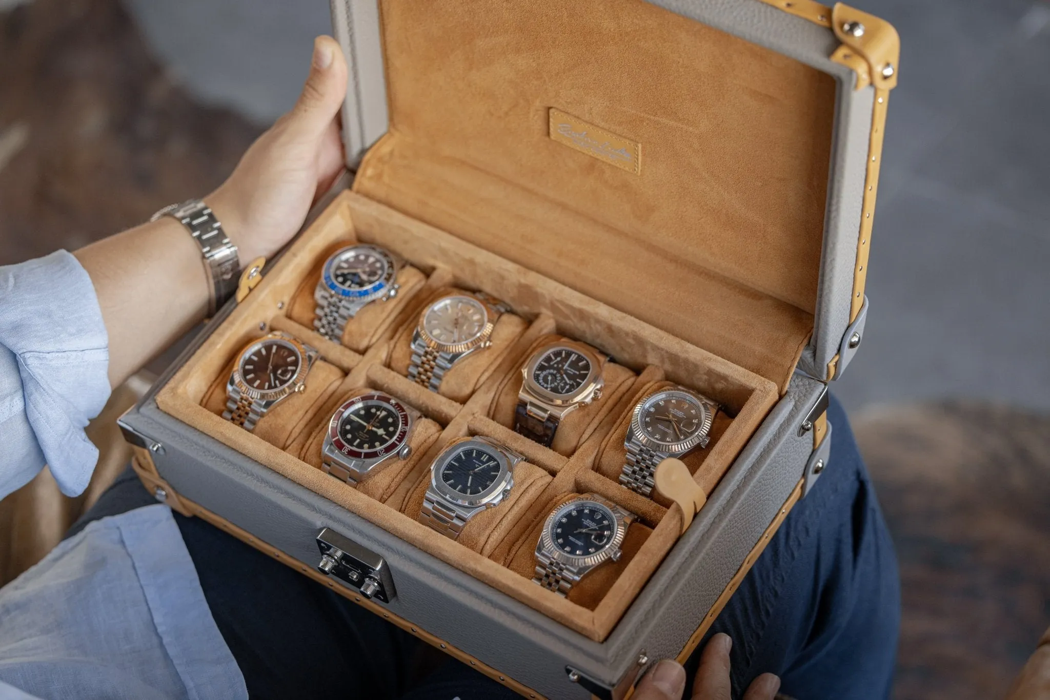 Petra Watch Case - Togo Light Grey