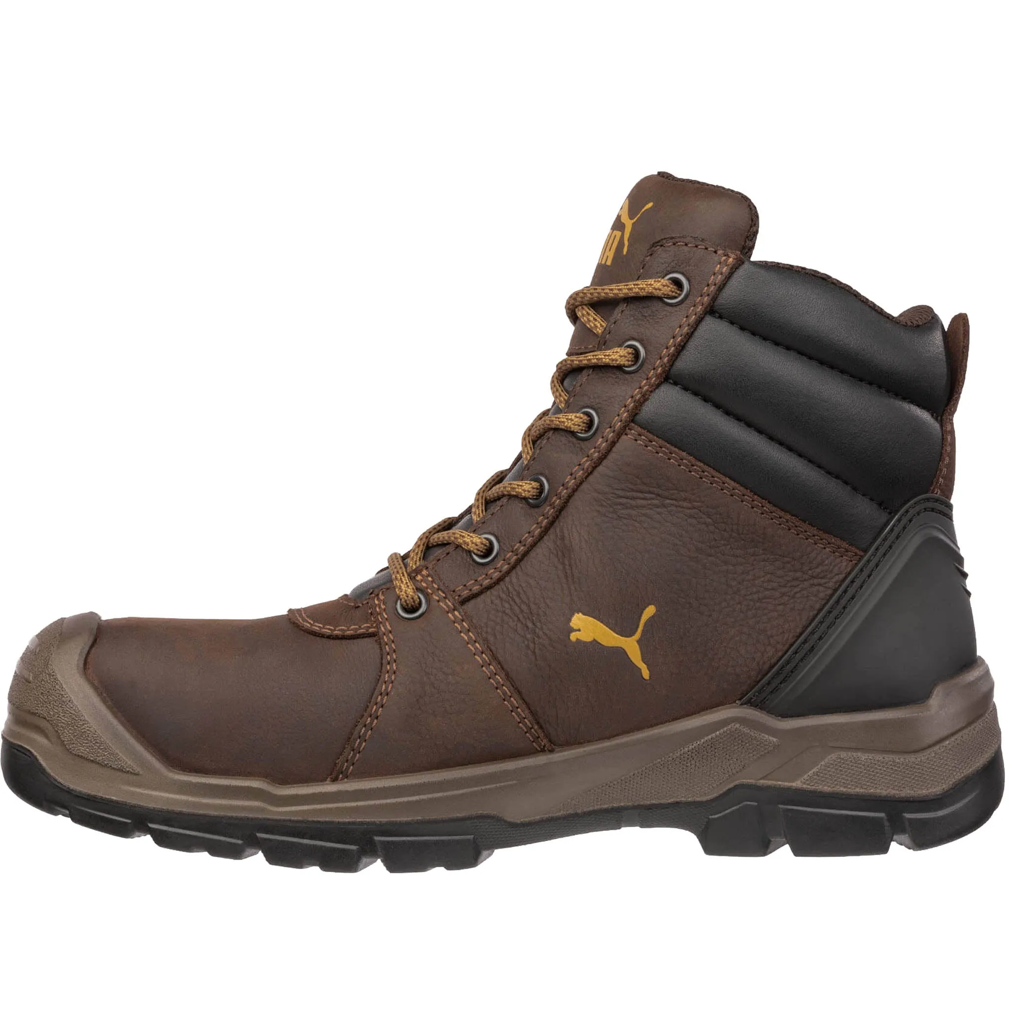 Puma Men's 630925 Tornado Brown Mid Waterproof Soft Toe Work Boots
