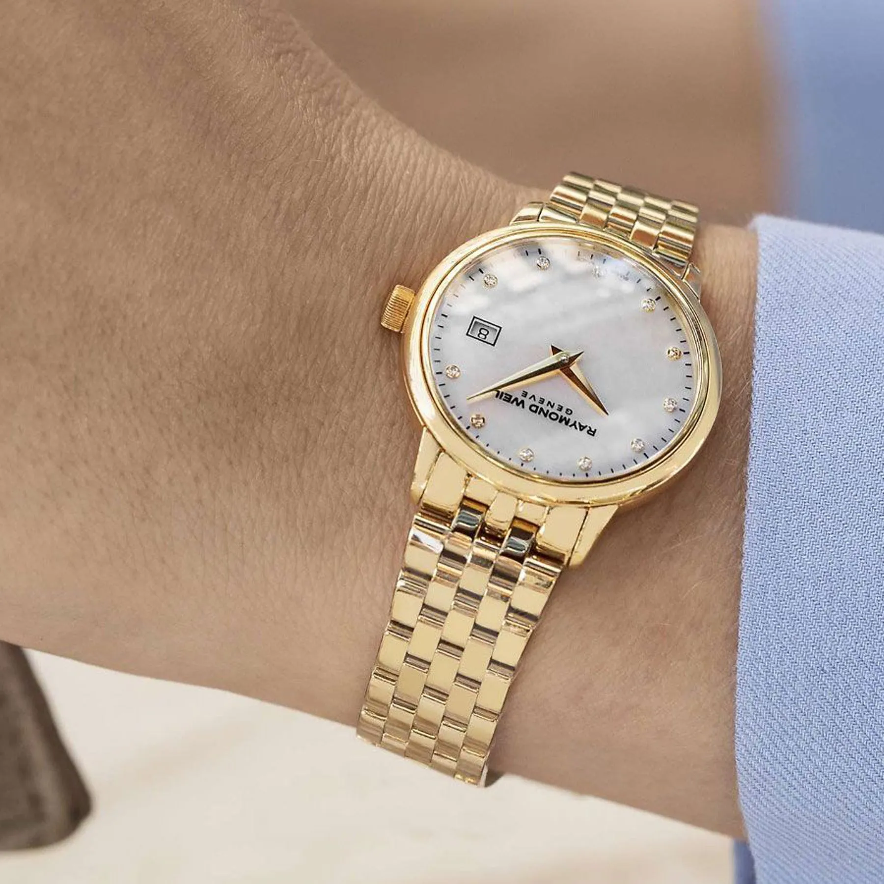 Raymond Weil - Toccata Ladies Classic Gold Diamond Steel Watch - 5985-P-97081
