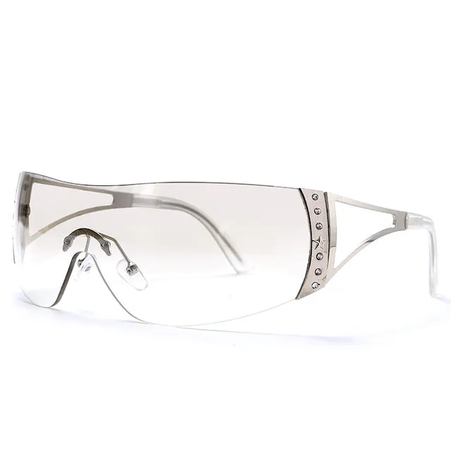 Retro Oversized Wrap Around Sun Glasses UV400 2022 Fashion Eyewear Shades