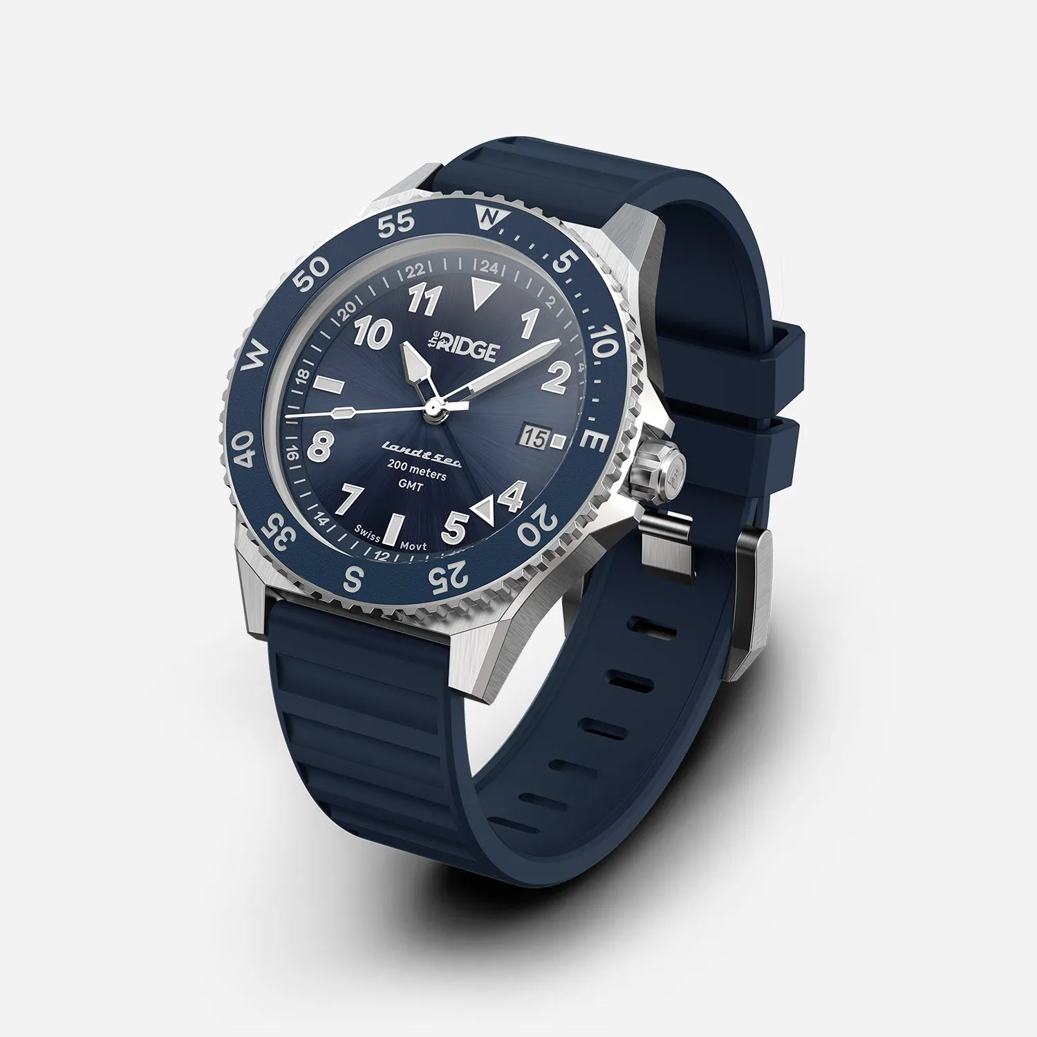 Ridge Land & Sea GMT Watch 42mm - Alpine Navy