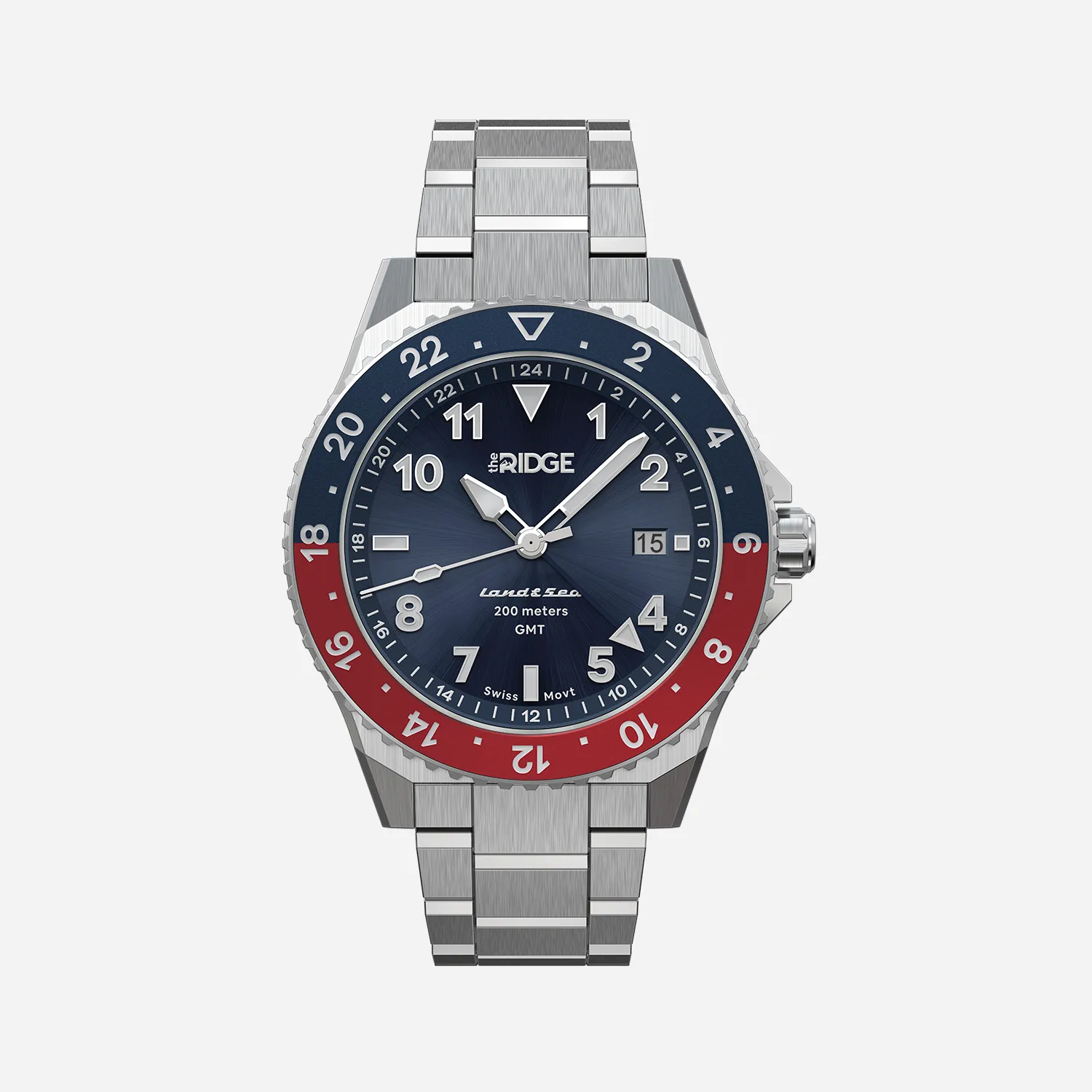 Ridge Land & Sea GMT Watch 42mm - Alpine Navy