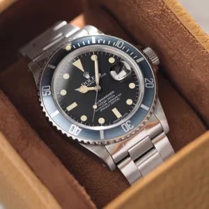 Rolex Submariner Date 16800 Matte Dial Faded Bezel Box and Papers