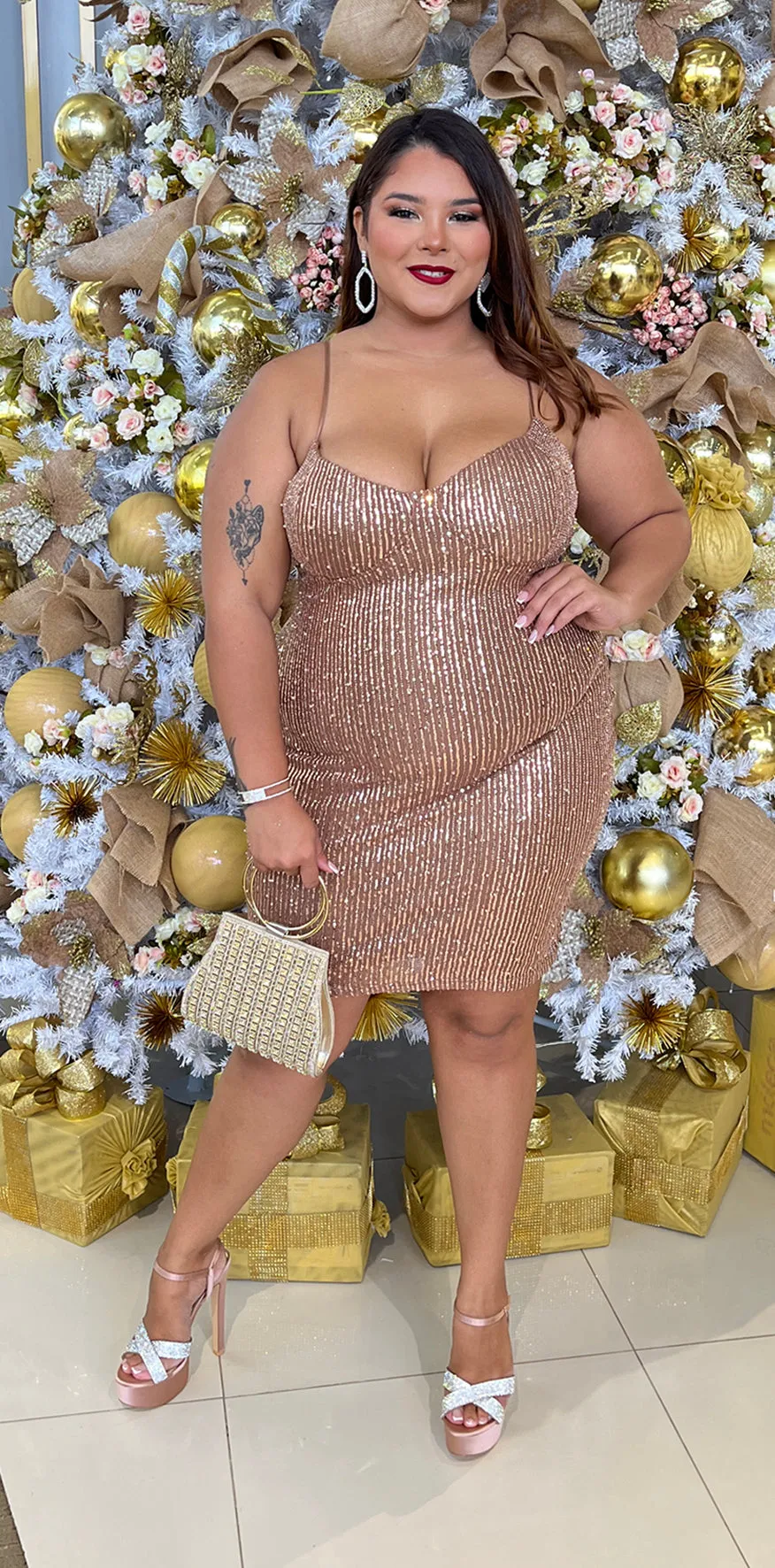 Rose Gold  Sequin Minidress