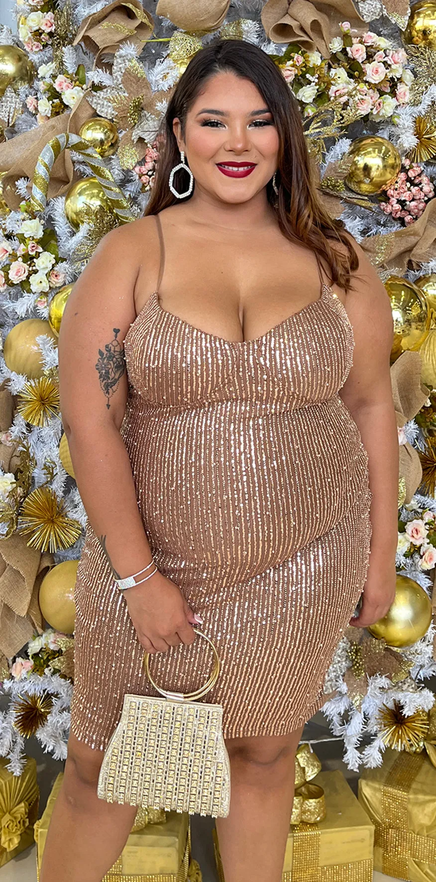 Rose Gold  Sequin Minidress