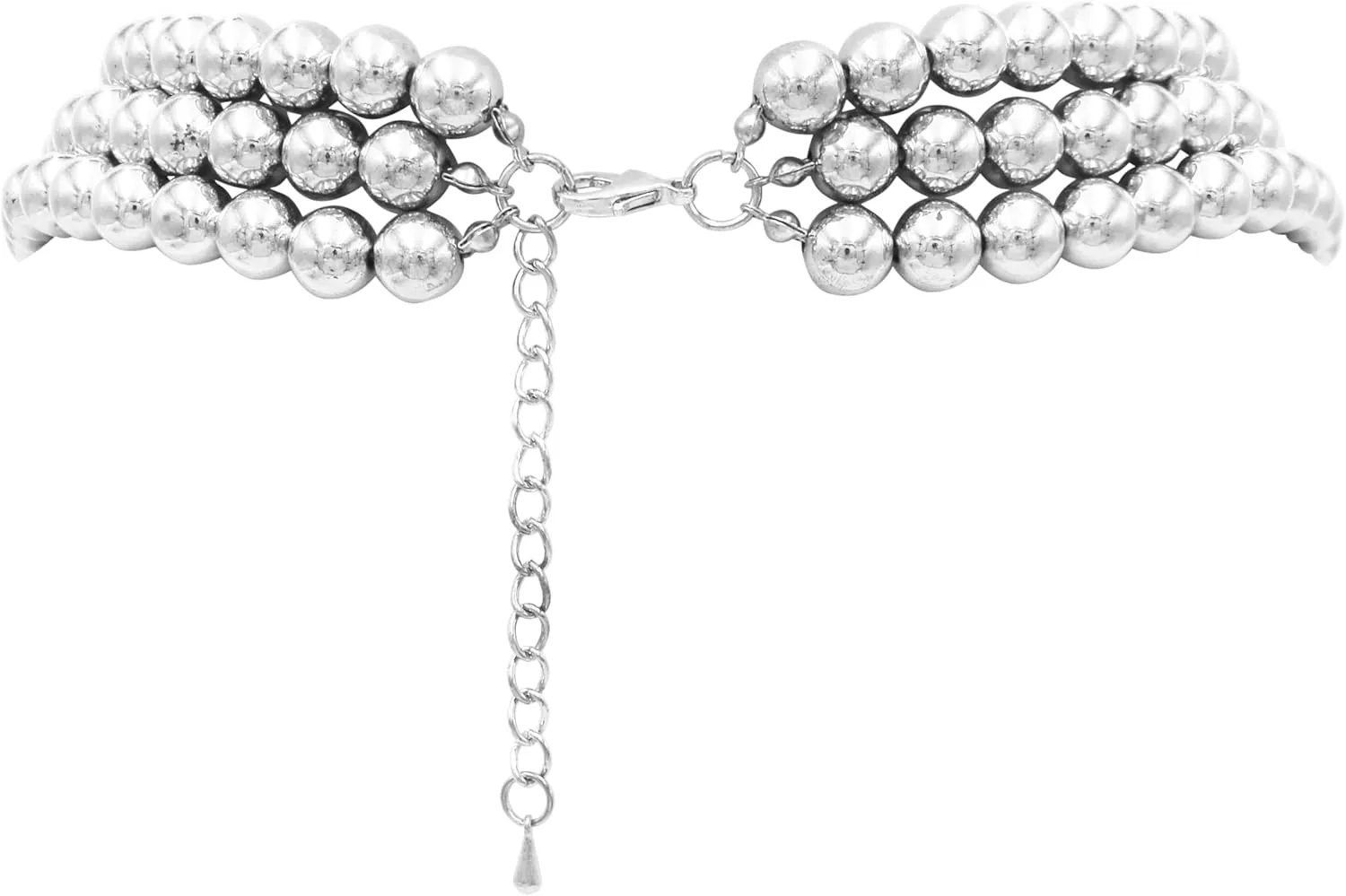 Rosemarie & Jubalee Women's 3 Colorful Multi Strands Simulated Pearl Necklace And Earrings Jewelry Gift Set, 18" 3" Extender