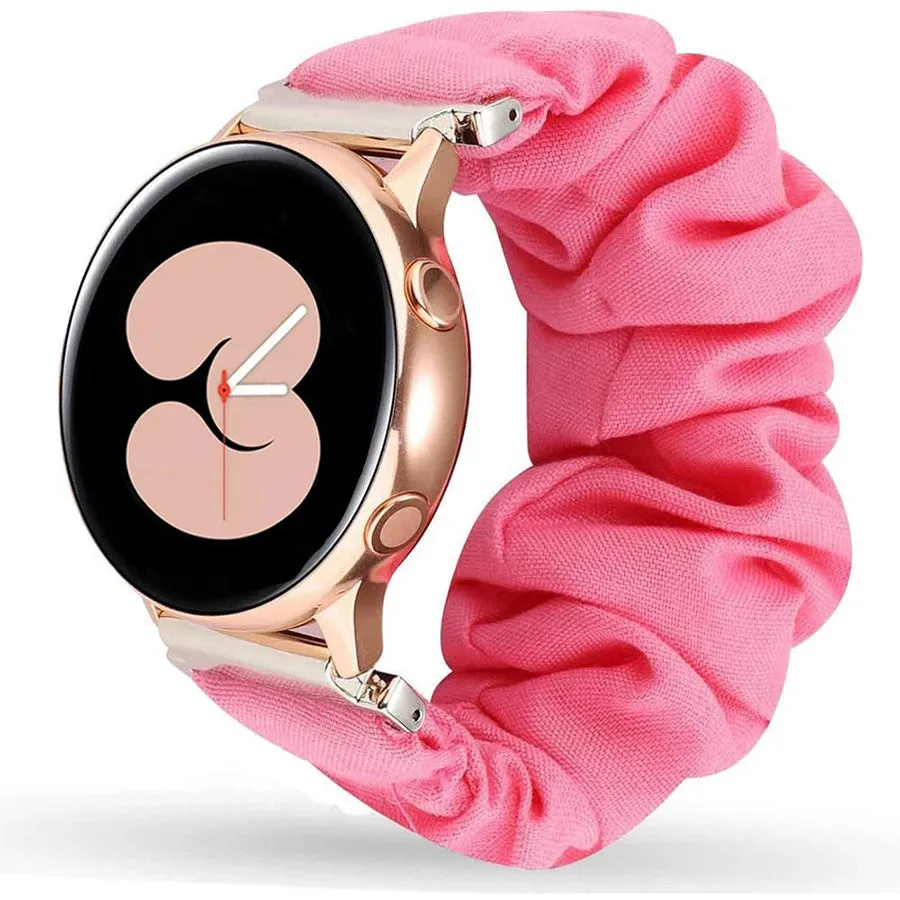 Scrunchie Watch Band for Samsung Galaxy Watch 4 40mm 44mm Band AND Samsung Galaxy Watch4 Classic 42/46mm also fits other watches with 20mm and 22mm Band Width UPGRADED ELASTIC DESIGN