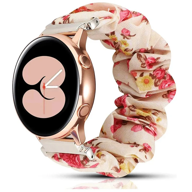 Scrunchie Watch Band for Samsung Galaxy Watch 4 40mm 44mm Band AND Samsung Galaxy Watch4 Classic 42/46mm also fits other watches with 20mm and 22mm Band Width UPGRADED ELASTIC DESIGN