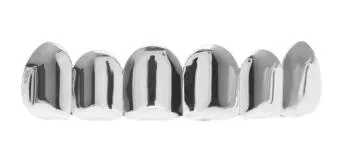 Silver Color Top Bottom Teeth GRILLZ  Mouth Teeth Caps Hip Hop Grills with Silicone mode