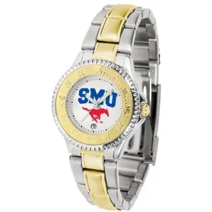 Southern Methodist Mustangs Ladies Competitor Two-Tone Band Watch