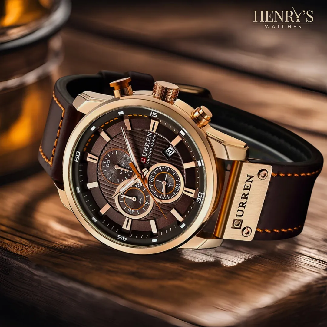 Stylish Quartz Timepiece with Leather Strap