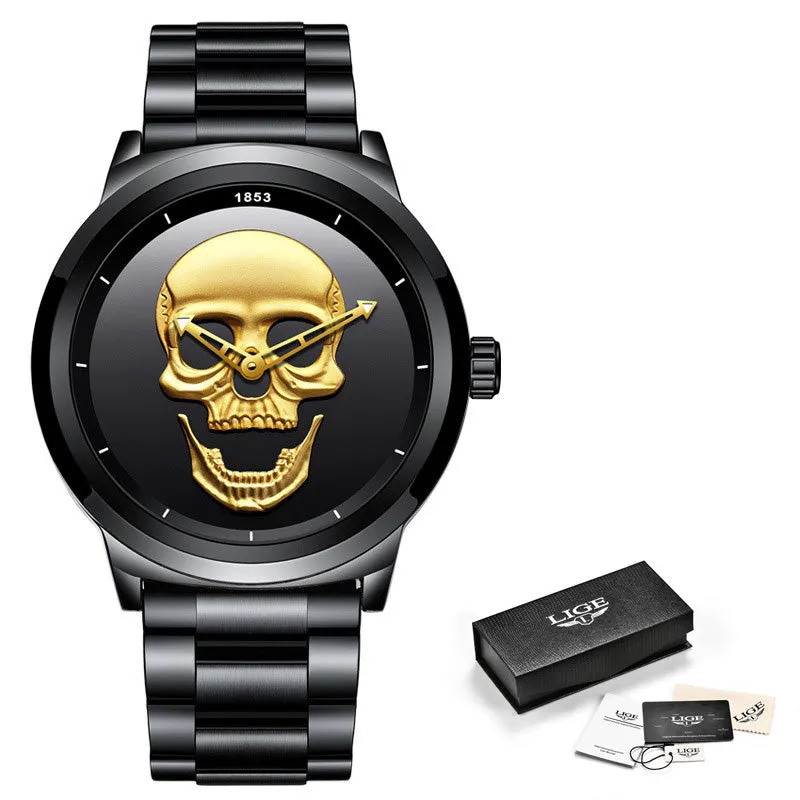 Stylish Stainless Steel Watches with Skull / Original Accessory Design