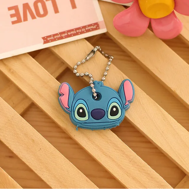 suti High quality Kawaii Cartoon Animal Silicone Key Caps Covers Keys Keychain Case Shell Novelty Item KCS