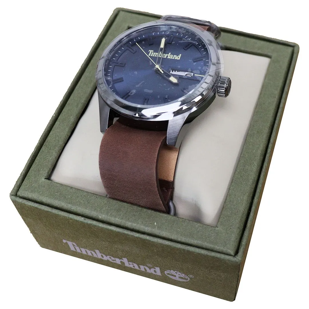 Timberland Analogue Leather Mens Brown Strap Watch