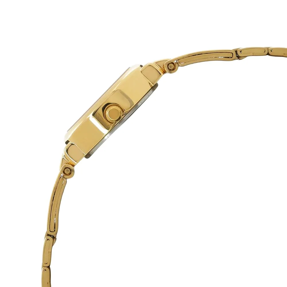 Titan Quartz Analog Champagne Dial Stainless Steel Strap Watch for Women-NM2594YM01