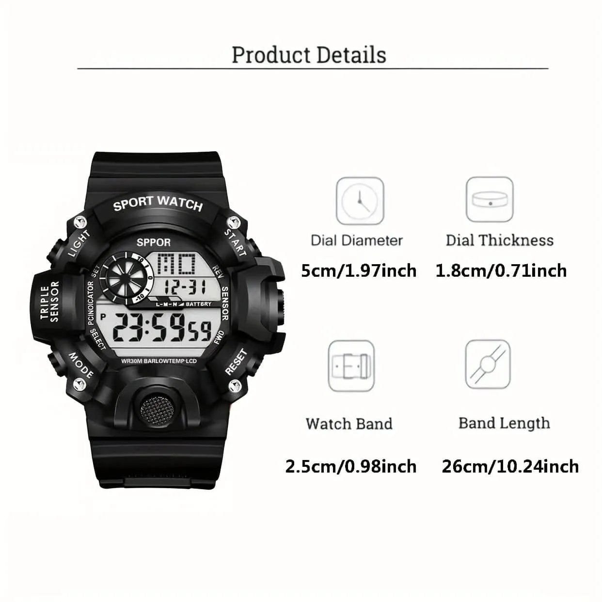 Trendy Men's Multi-Functional Electronic Watch