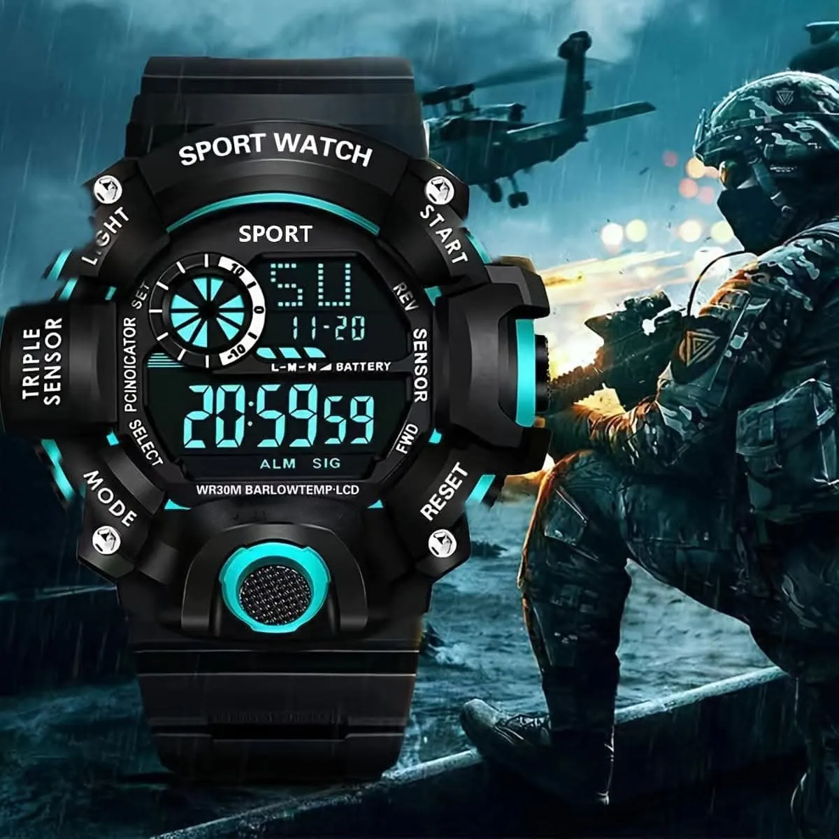 Trendy Men's Multi-Functional Electronic Watch