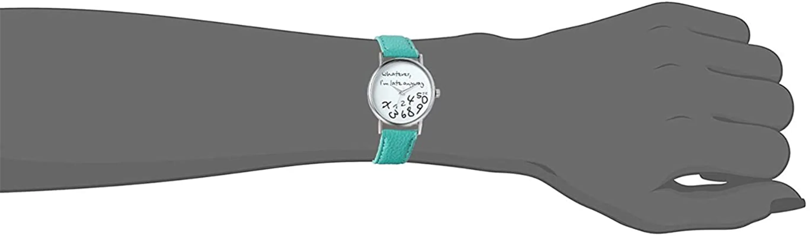 Unisex Female Women Ladies Girls"Whatever, I'm Late Anyway" Love Gift Leather Strap Watches Quartz Wrist Watch
