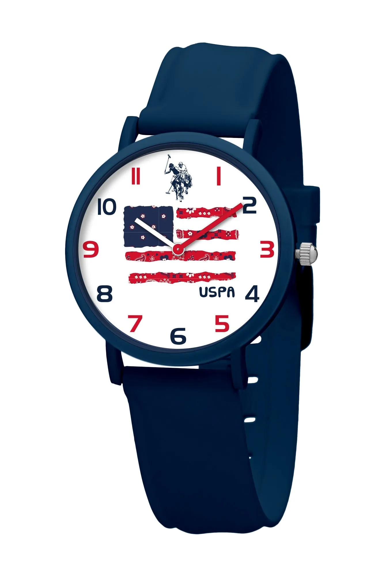 US POLO KIDS BLUE SILICON STRAP WITH S.S. PERSON. BUCKLE & SOFT TOUCH FINISH