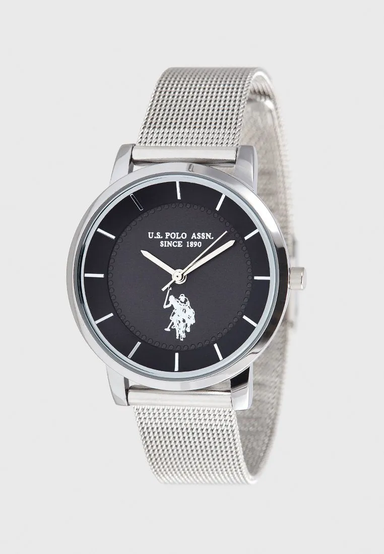 US POLO WOMEN'S  STAINLESS STEEL MESH BAND WITH PERSONALIZED BUCKLE