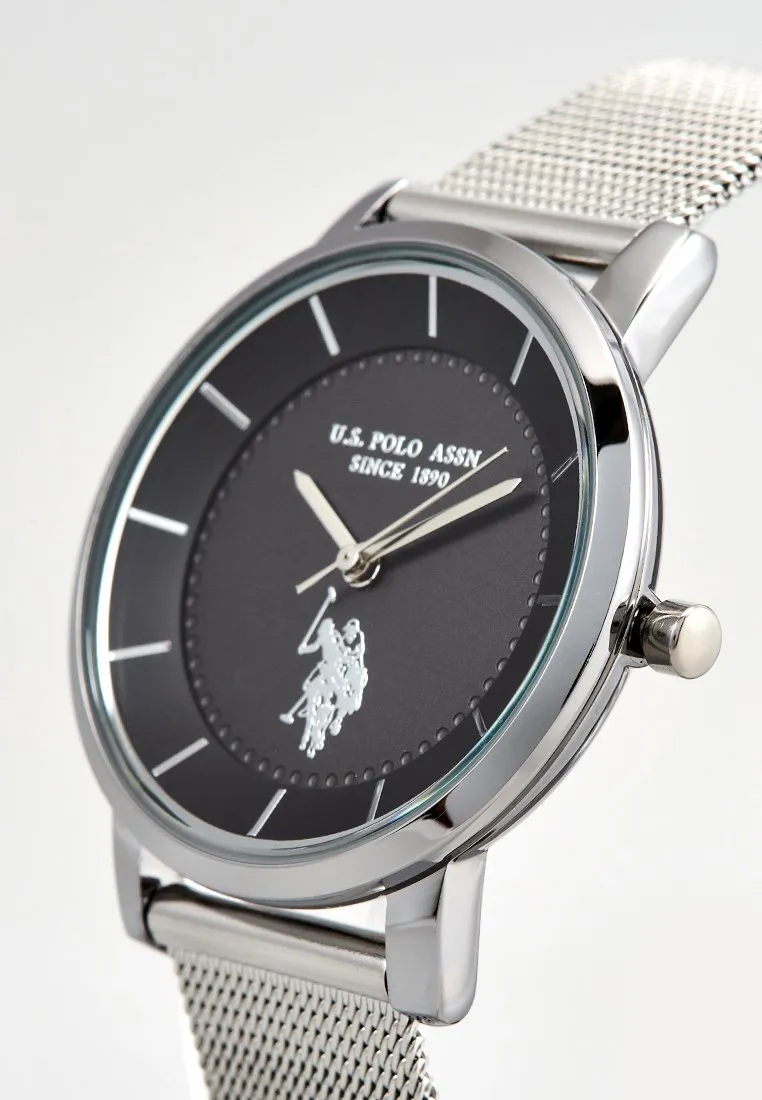 US POLO WOMEN'S  STAINLESS STEEL MESH BAND WITH PERSONALIZED BUCKLE