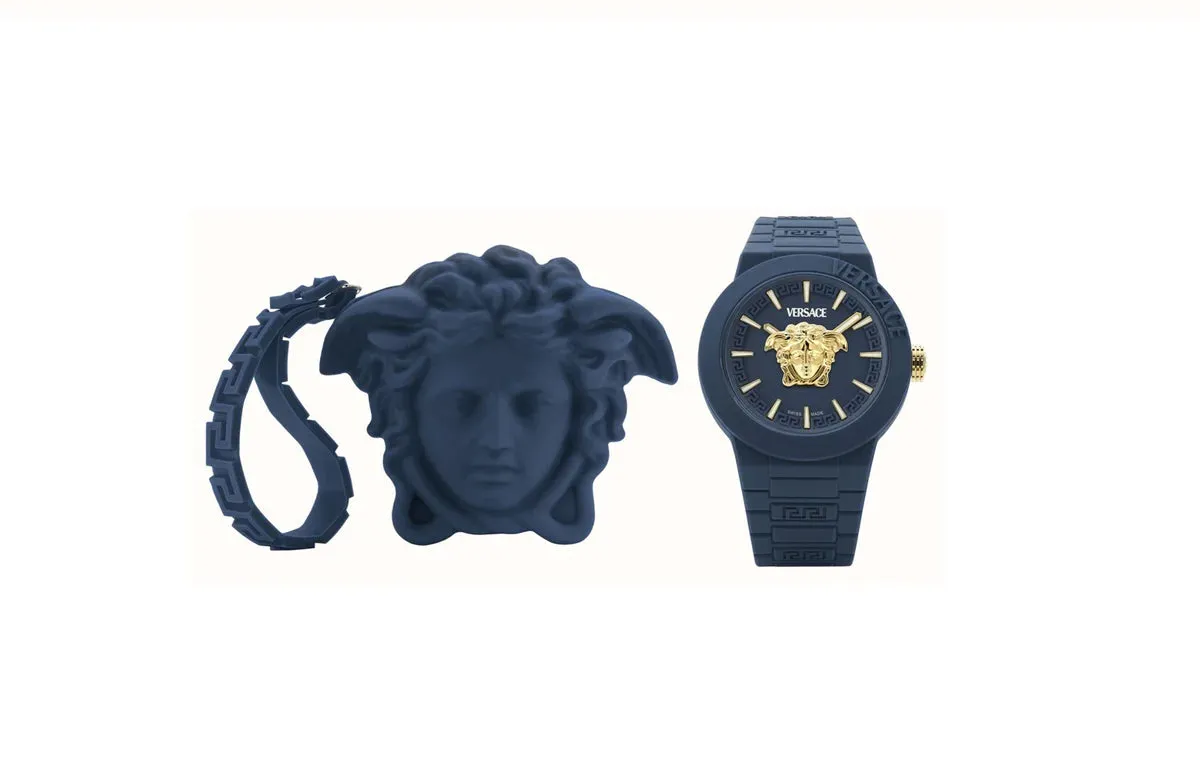 Versace Navy Blue V-Pop Silicone Watch