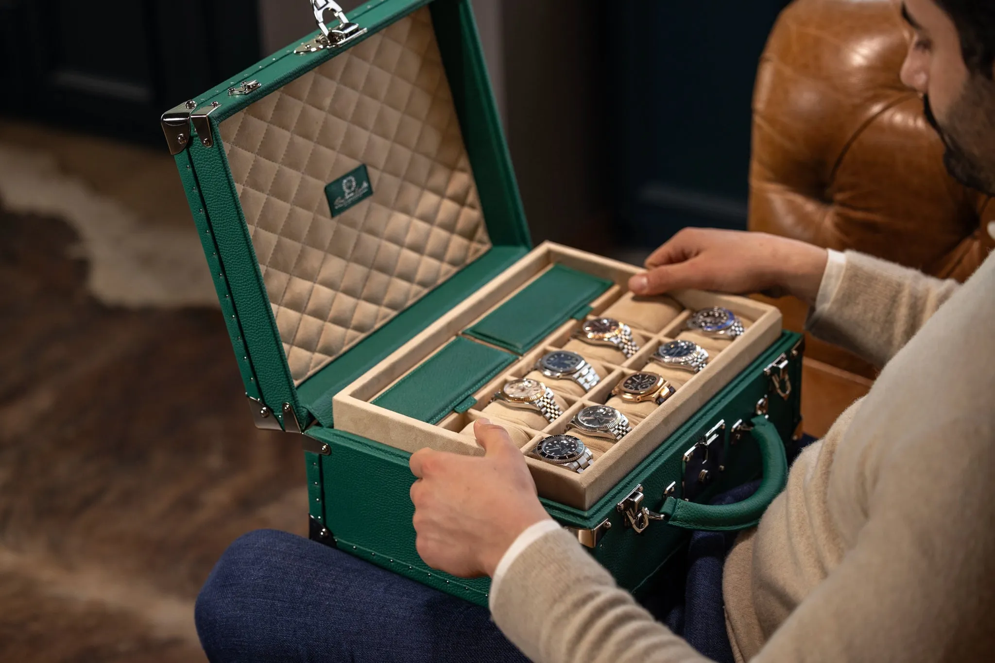Watch Trunk - Togo Christmas Green