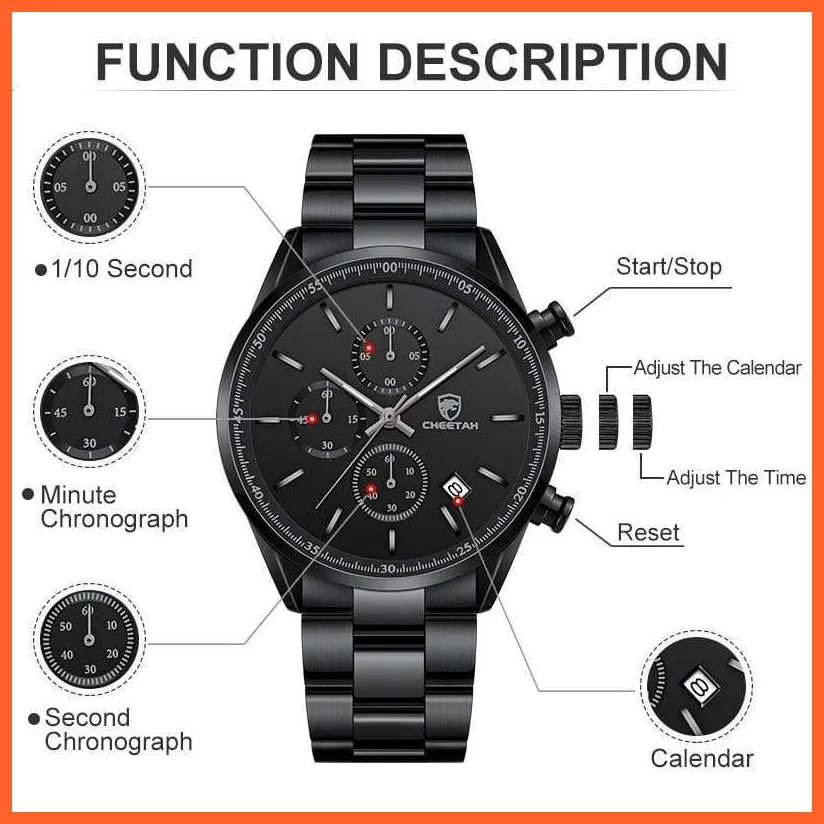 Watches For Men Top Brand Luxury Fashion Business Quartz Men’S Wristwatch Stainless Steel Waterproof Sports Watches
