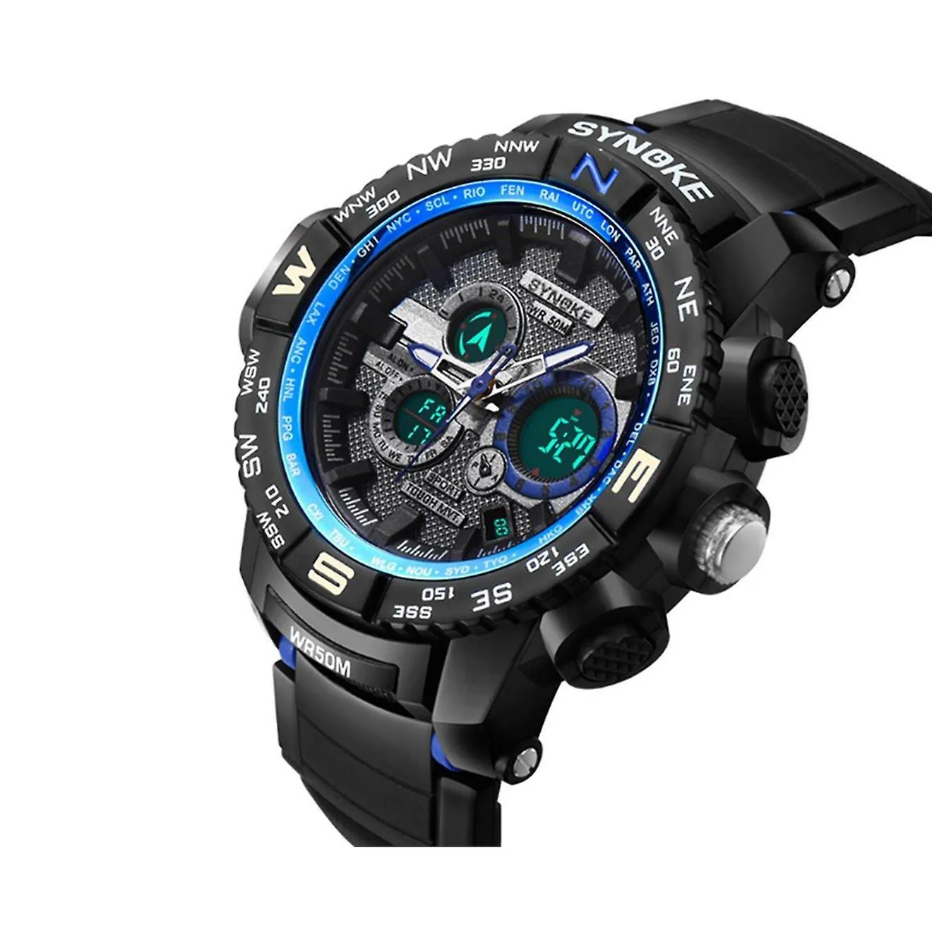 Watches student's electronic watch sports waterproof digital watch black blue