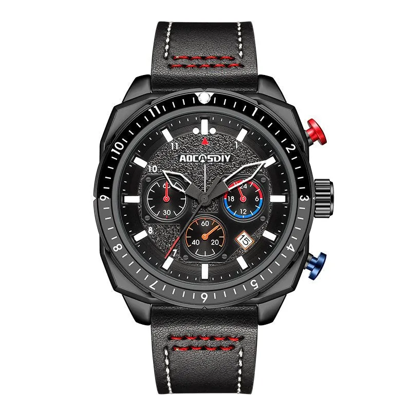Waterproof Luxury Sports Quartz Watch with Chronograph