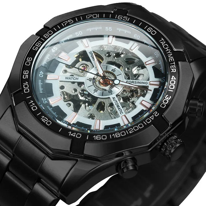 WINNER Classic Skeleton Automatic Mechanical Gold Watch for Men Luminous TM340