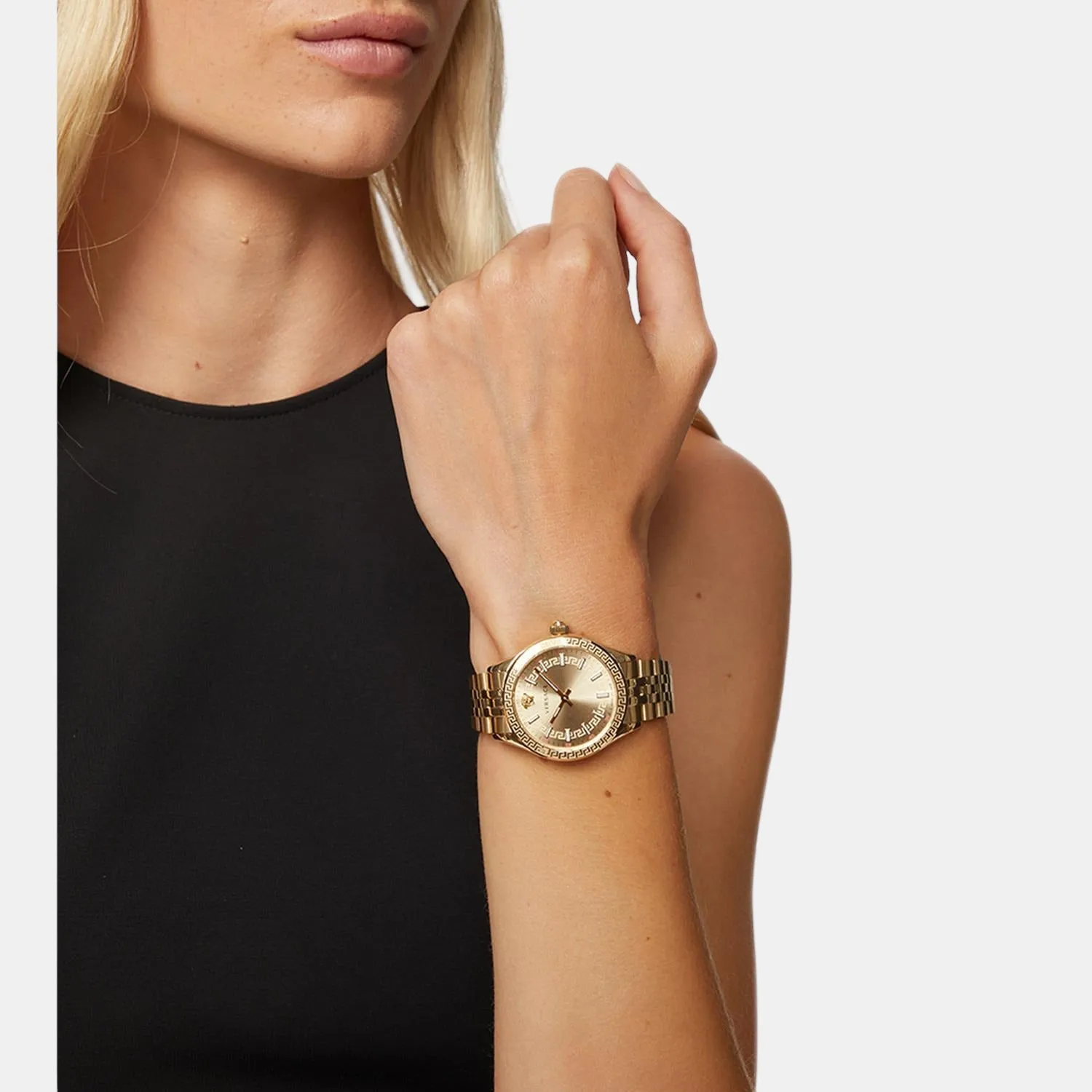Women Gold Analog Stainless Steel Watch VEHU00720