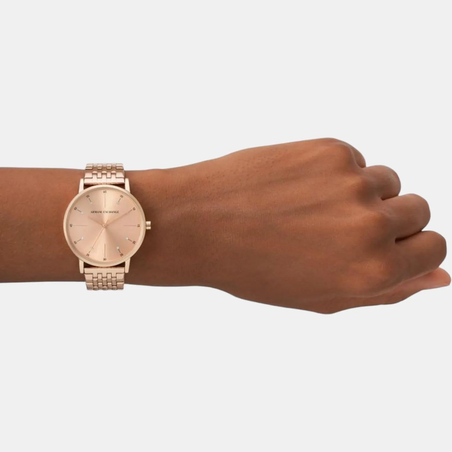 Women Rose Gold Analog Stainless Steel Watch AX5581