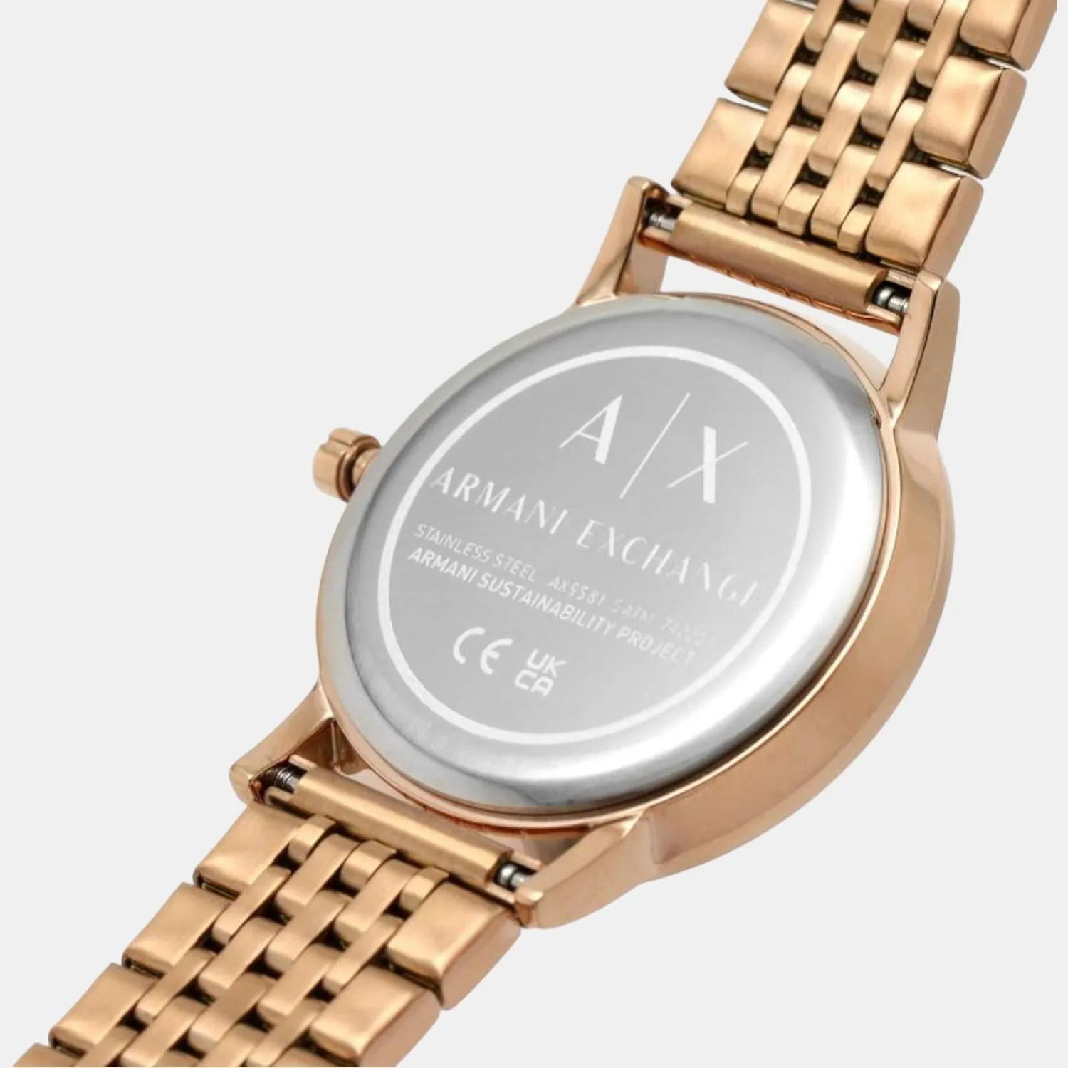 Women Rose Gold Analog Stainless Steel Watch AX5581