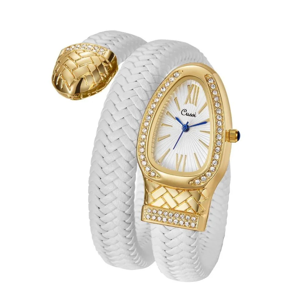 Women's Watch With Snake Shaped Leather Strap