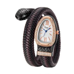 Women's Watch With Snake Shaped Leather Strap